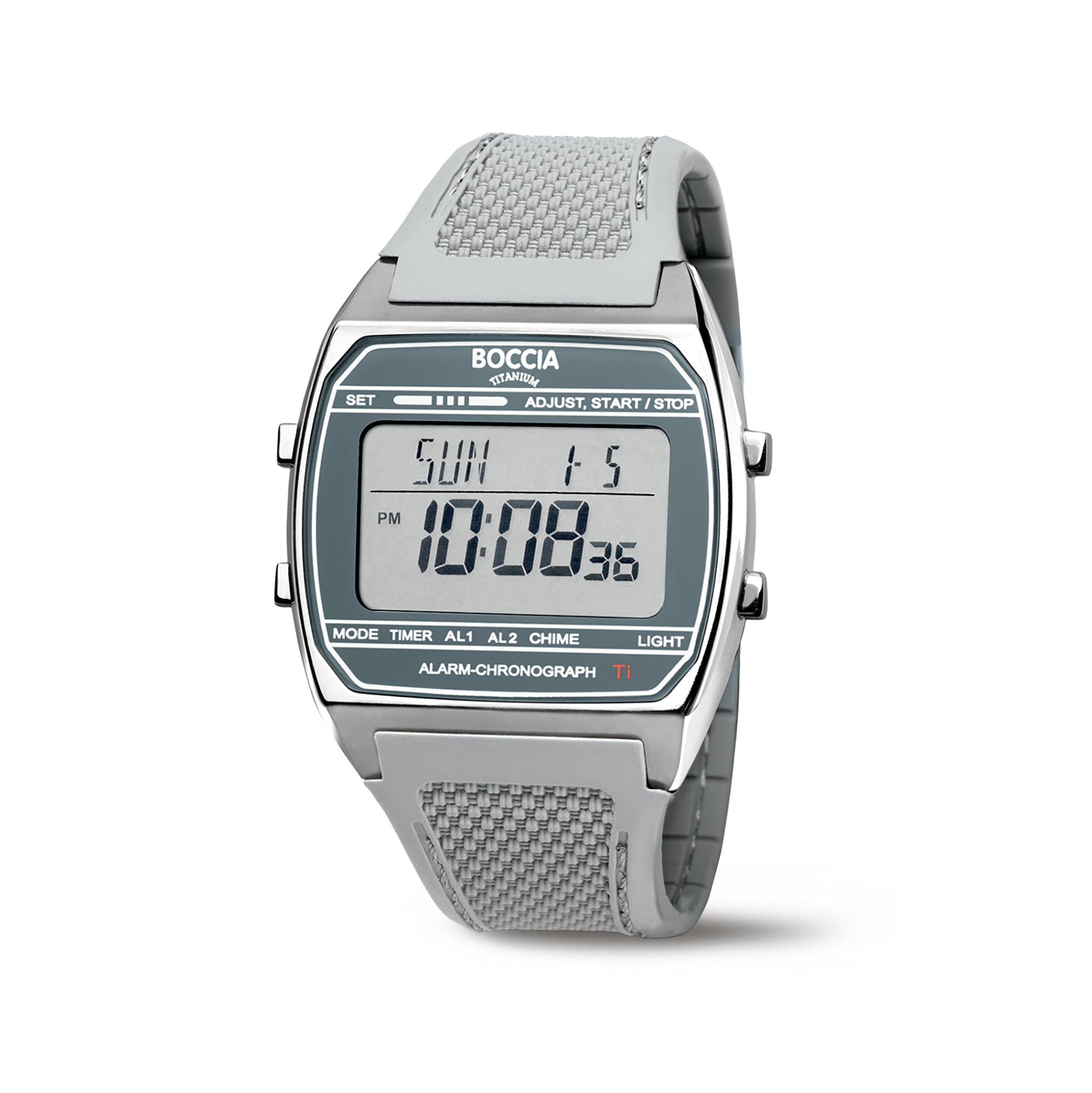 3738-01 Boccia Titanium Digital Watch, Grey