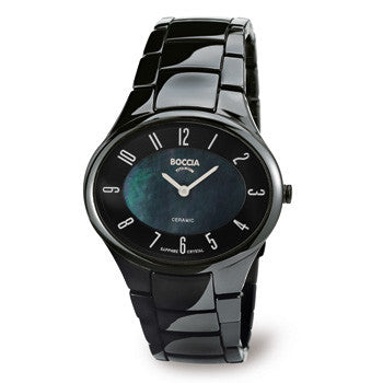 Boccia Titanium Women Watch Swiss Quartz Black Genuine Leather Band Analog Watch 3189-02 Ladies Boccia Titanium Watch main image 3