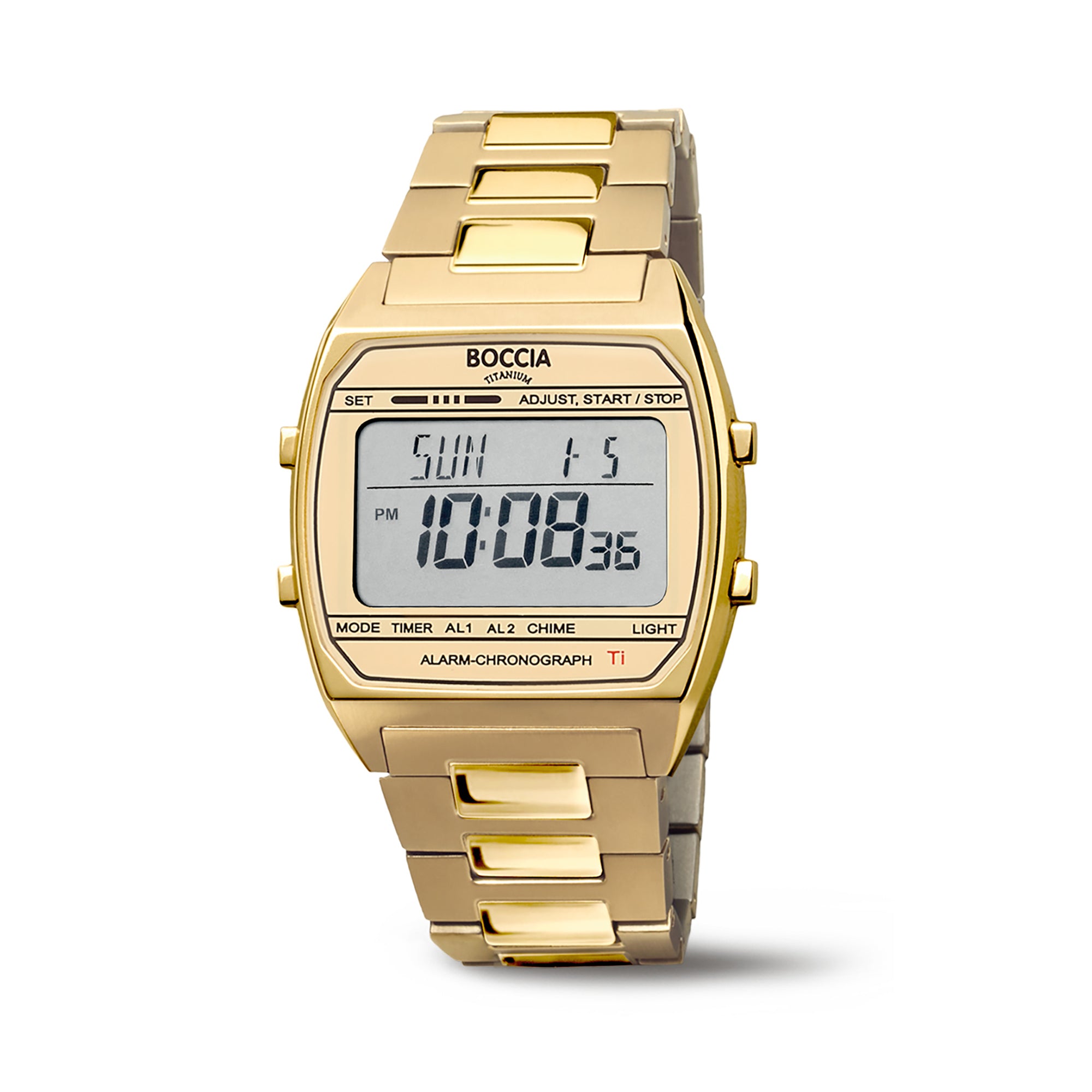 3738-08 Boccia Titanium Digital Watch, Gold