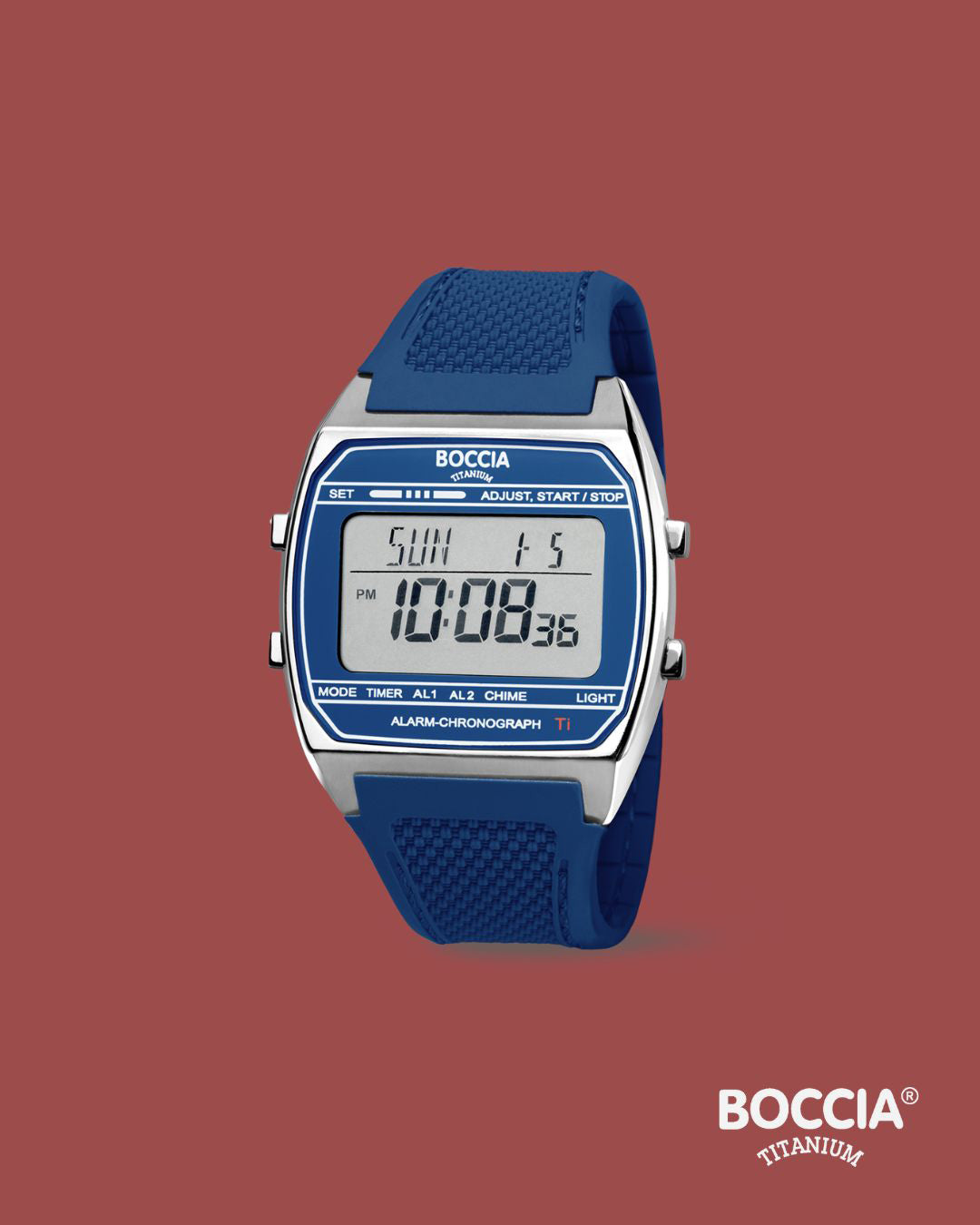 3738-02 Boccia Titanium Digital Watch, Blue