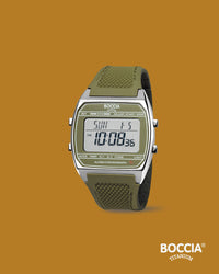 3738-03 Boccia Titanium Digital Watch, Green
