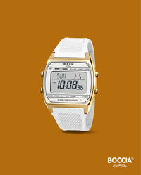 3738-04 Boccia Titanium Digital Watch, White