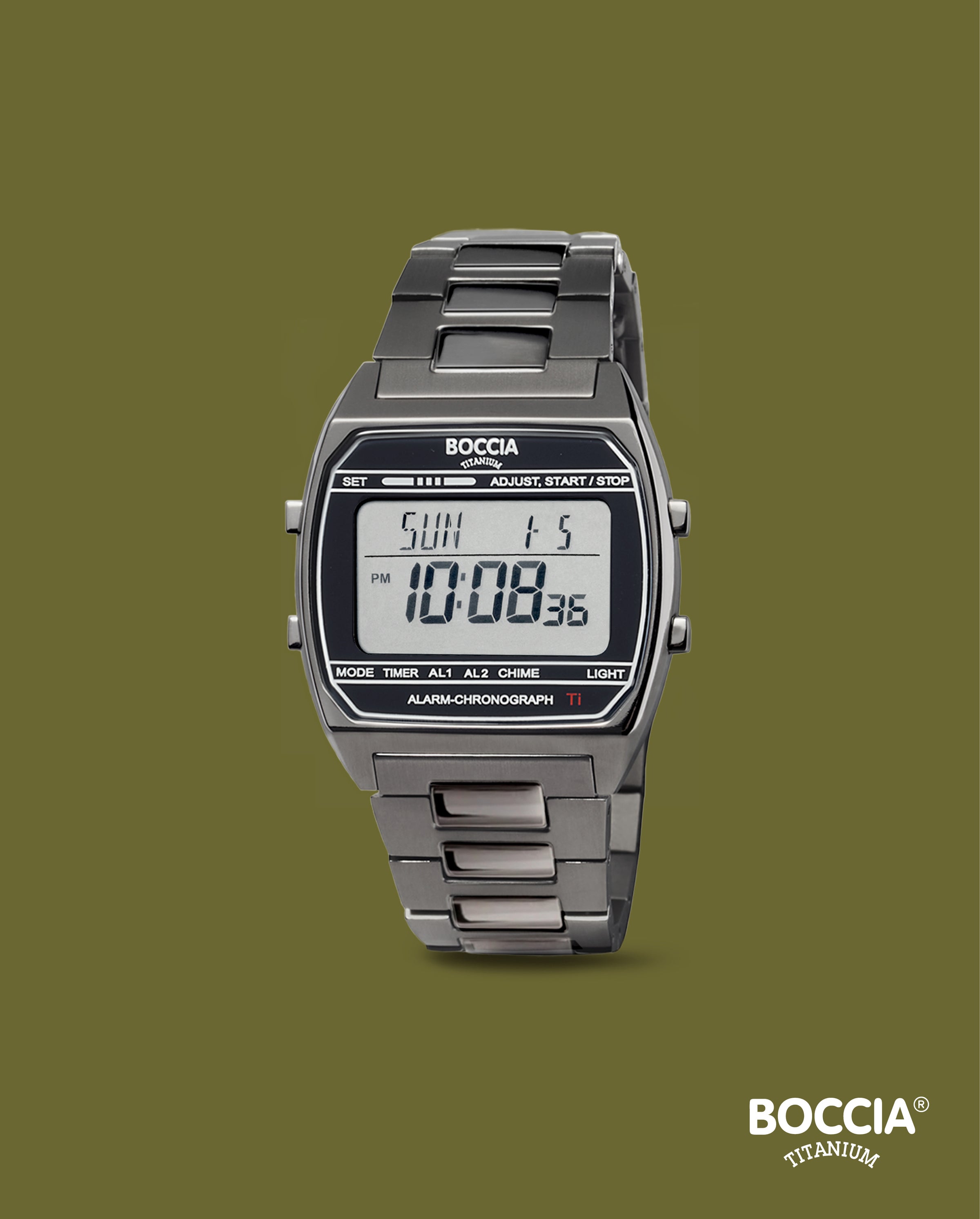 3738-07 Boccia Titanium Digital Watch, Titanium