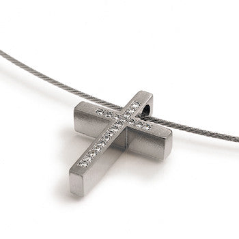 0713-02 Boccia Titanium Cross Pendant